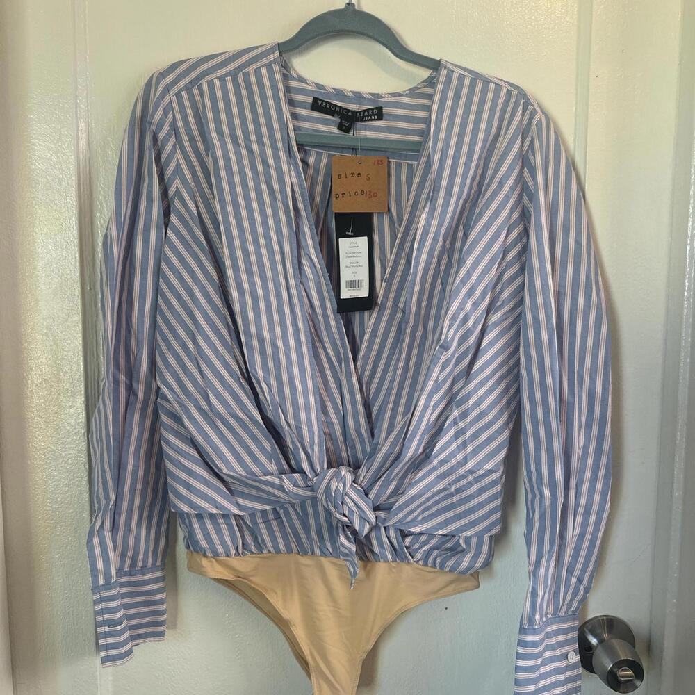 Veronica Beard Striped Bodysuit